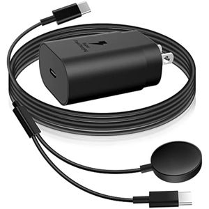 25W USB C Charger, 2 in 1 Watch Charger Compatible for Samsung Galaxy Watch 6/6 Classic/5