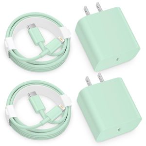 Cargador rápido para iPhone 12, 13, 14, certificado MFi, paquete de 2 bloques de carga rápida tipo C