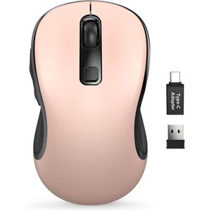 Trueque Mouse inalámbrico para laptop, mouse ergonómico de computadora de 2.4 GHz con botones de