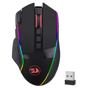 Redragon M810 Pro - Mouse inalámbrico para juegos, 10000 DPI con cable/inalámbrico con llave de