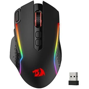Redragon M810 Pro - Mouse inalámbrico para juegos, 10000 DPI con cable/inalámbrico con llave de