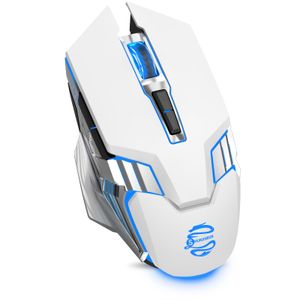 Ratón Bluetooth, mouse inalámbrico para juegos, mouse silencioso recargable de 800 mAh con tres