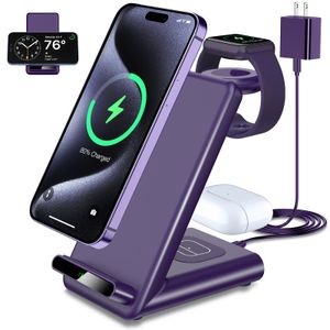 Estación de carga inalámbrica, soporte de carga inalámbrico 3 en 1 hecho para Apple Watch Ultra 9 8
