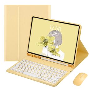 YEEHi iPad Air 5ª generación Air 4ª generación - Funda para teclado con teclado redondo de ratón