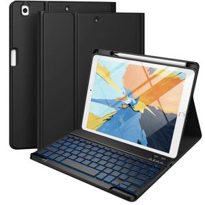 Hamile Funda para iPad de 9ª generación con teclado de 10.2 pulgadas, funda desmontable inalámbrica