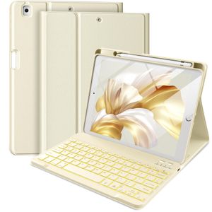Hamile Funda para iPad de 9ª generación con teclado de 10.2 pulgadas, funda desmontable inalámbrica