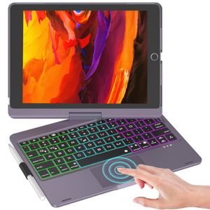 NOKBABO Funda para iPad de 9ª generación con teclado giratorio de 360° y retroiluminación de 7