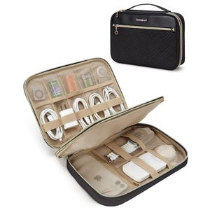 BAGSMART Estuche organizador electrónico de viaje, bolsa organizadora de cables para mujeres, bolsa