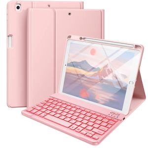 Hamile Funda para iPad de 9ª generación con teclado de 10.2 pulgadas, funda desmontable inalámbrica