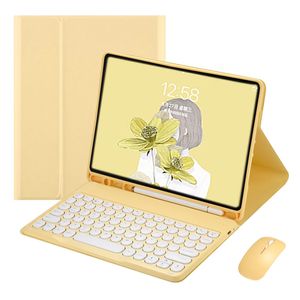 YEEHi iPad Air 5ª generación Air 4ª generación - Funda para teclado con teclado redondo de ratón