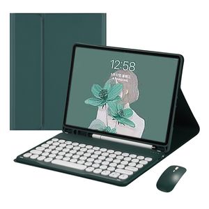 YEEHi iPad Air 5ª generación Air 4ª generación - Funda para teclado con teclado redondo de ratón