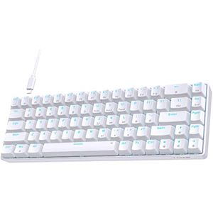 TMKB - Teclado mecánico 60% retroiluminado LED ultracompacto de 68 teclas con flecha separada/teclas