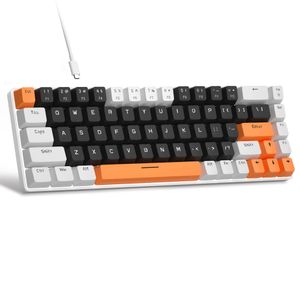 MageGee MK-Box - Teclado mecánico portátil 60% para juegos, retroiluminación LED, compacto, 68