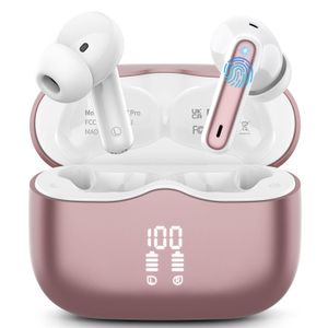 Auriculares inalámbricos, Bluetooth 5.3, sonido envolvente HIFI con micrófono 4 HD, tiempo de