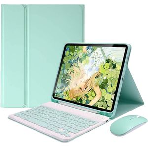 QIYIBOCASE Funda para Galaxy Tab A8 2022 con teclado y mouse, funda magnética desmontable para