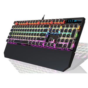 Camiysn Teclado mecánico para juegos estilo máquina de escribir, teclado retro punk negro con