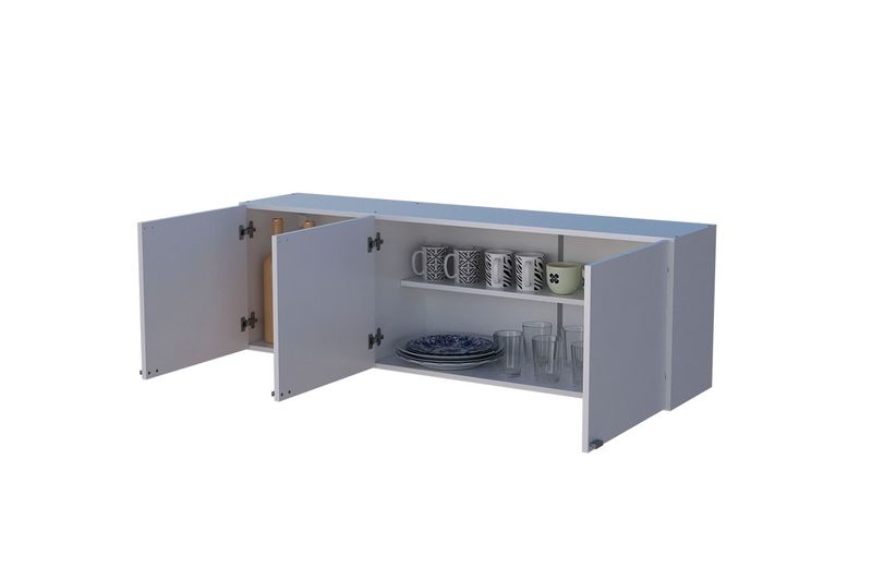 Alacena Orlandi 3 Ptas 4021 140x45x30CM Blanco_0003_Alacena 140 - vestida - BLANCO