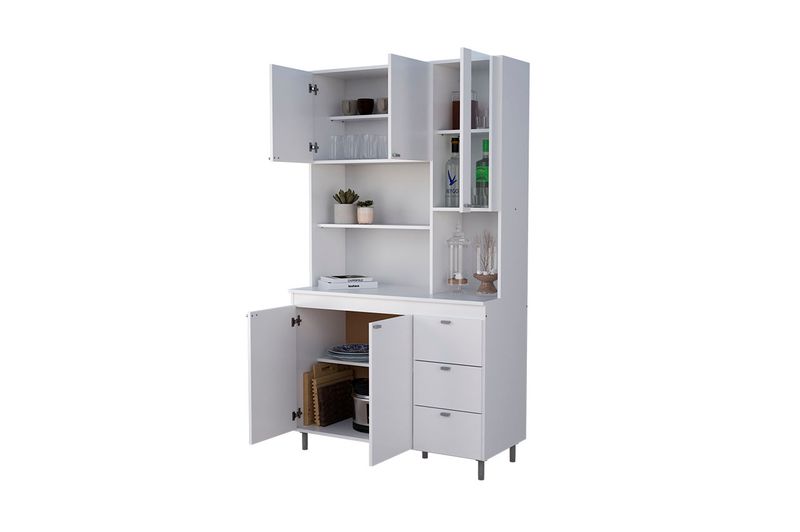Aparador de Cocina Orlandi Kit Triple 4070 4 Ptas Blanco