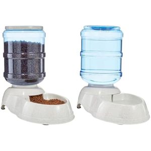 Amazon Basics Dispensador automático de agua para perros y gatos, juego de alimentador por gravedad