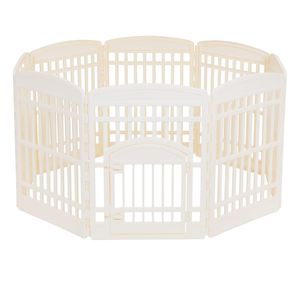 Amazon Basics Cerca de plástico para bolígrafos de 8 paneles con puerta, 59 x 58 x 28 pulgadas,