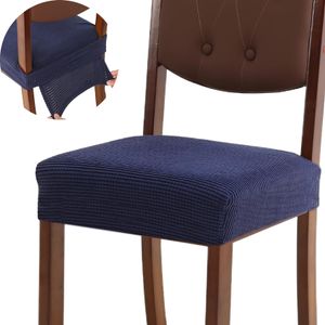 Juego de 6 fundas de asiento para sillas de comedor, fundas elásticas de jacquard extraíbles y