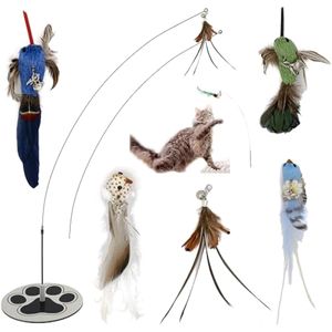 Juego de juguete interactivo de simulación de pájaro para gatos, juguete de succión para gatos,