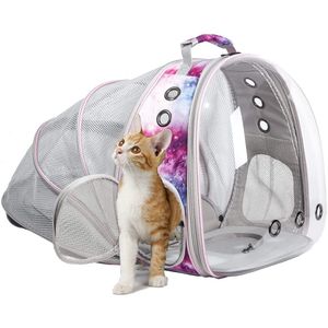 Mochila expandible para gatos, cápsula espacial transparente para perros pequeños, mochila de viaje