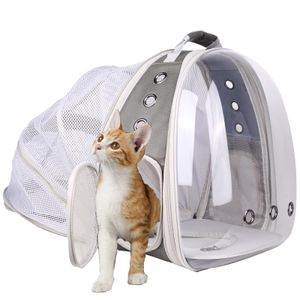 Mochila expandible para gatos, cápsula espacial transparente para perros pequeños, mochila de viaje