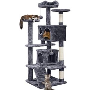 Yaheetech 51.2 pulgadas Mueble de árbol para gato Torre Muebles para que os gatos se rasquen