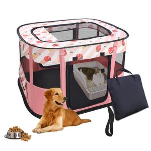Carroza Corralito plegable portátil para mascotas, jaulas plegables para perros, gatos y conejos,