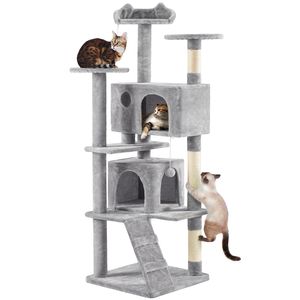 Yaheetech 51.2 pulgadas Mueble de árbol para gato Torre Muebles para que os gatos se rasquen