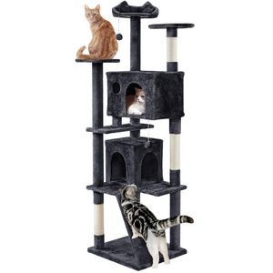 Yaheetech 51.2 pulgadas Mueble de árbol para gato Torre Muebles para que os gatos se rasquen