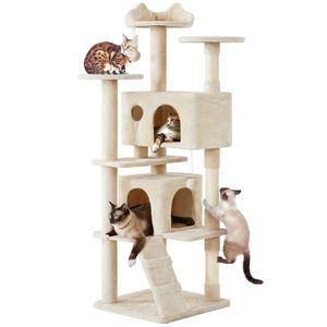 Yaheetech 51.2 pulgadas Mueble de árbol para gato Torre Muebles para que os gatos se rasquen