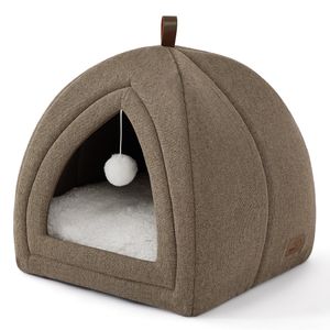 Bedsure Camas para gatos de interior – Cueva de gato 2 en 1 para gatitos y mascotas pequeñas, tienda