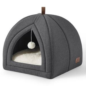 Bedsure Camas para gatos de interior – Cueva de gato 2 en 1 para gatitos y mascotas pequeñas, tienda