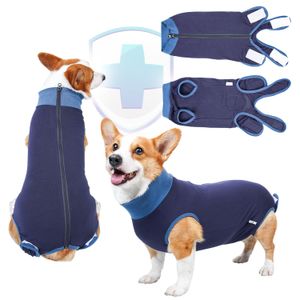TORJOY Traje de recuperación de cirugía transpirable para perros para hombres y mujeres, enterizo