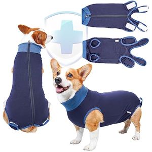 TORJOY Traje de recuperación de cirugía transpirable para perros para hombres y mujeres, enterizo
