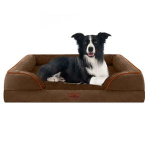 Camas ortopédicas impermeables de espuma para perros extragrandes, cama lavable con refuerzo para