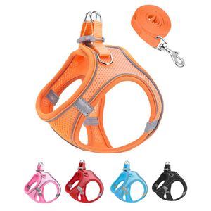 XXXS - Juego de arnés y correa para perro, de malla suave rosa, sin escape, arnés para cachorros,