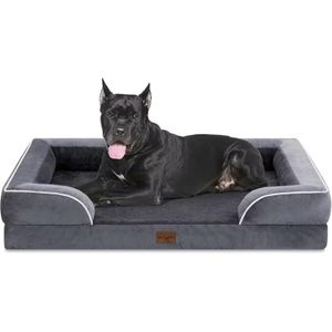 Camas ortopédicas impermeables de espuma para perros extragrandes, cama lavable con refuerzo para