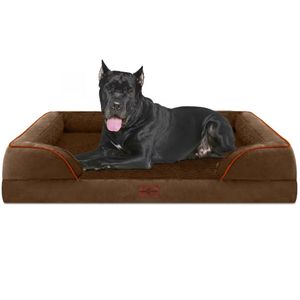 Camas ortopédicas impermeables de espuma para perros extragrandes, cama lavable con refuerzo para