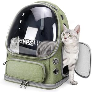 Mochila transportadora para gatos, transpirable para gatos, mochila grande con burbujas para