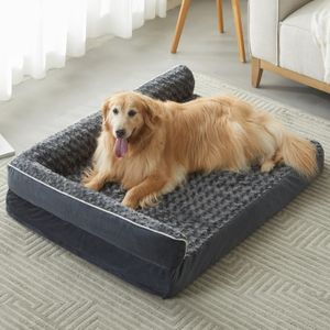 BFPETHOME Camas ortopédicas para perros grandes, sofá impermeable con funda extraíble lavable, cama
