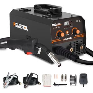 Soldador MIG, 2 en 1 Soldador de núcleo/palo de flujo, máquina de soldadura MIG sin gas de 130