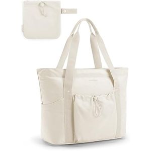 BAGSMART Bolsa de mano para mujer, bolsa de hombro con compartimento para laptop y bolso con
