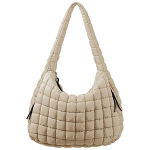 Bolsa acolchada acolchada para mujer, bolsa grande de mano, bonita bolsa de mano hinchada con