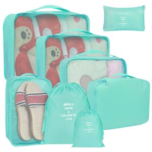 Kingdalux - Juego de 8 cubos de embalaje para maletas, organizadores de equipaje de viaje con bolsa