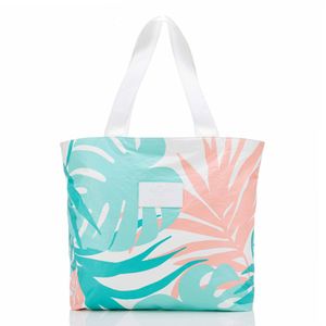 ALOHA Collection Bolsa de playa plegable a prueba de salpicaduras con cremallera superior. Bolsa de