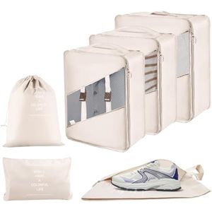 Juego de 7 cubos de embalaje para viajes, organizador de viaje para maleta, equipaje, bolsas de