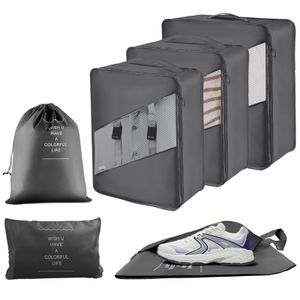 Juego de 7 cubos de embalaje para viajes, organizador de viaje para maleta, equipaje, bolsas de